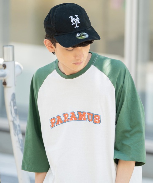 Rocky Monroe（ロッキーモンロー）の「オーバーサイズ 別注 カレッジロゴプリントラグランビッグTシャツ（Tシャツ/カットソー・メンズ・ホワイト×グリーン/ホワイト×ブルー/ホワイト×ブラック/オートミール/ホワイト×ブラウン・M/L/XL）」の8枚目の写真