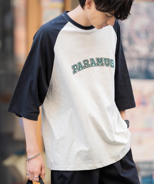 Rocky Monroe（ロッキーモンロー）の「オーバーサイズ 別注 カレッジロゴプリントラグランビッグTシャツ（Tシャツ/カットソー・メンズ・ホワイト×グリーン/ホワイト×ブルー/ホワイト×ブラック/オートミール/ホワイト×ブラウン・M/L/XL）」の21枚目の写真