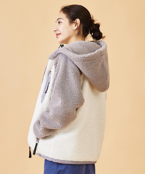 MILKFED.（ミルクフェド）の「BOA ZIP UP BICOLOR HOODED JACKET（ブルゾン・レディース・グレー/ベージュ・M/S）」の16枚目の写真