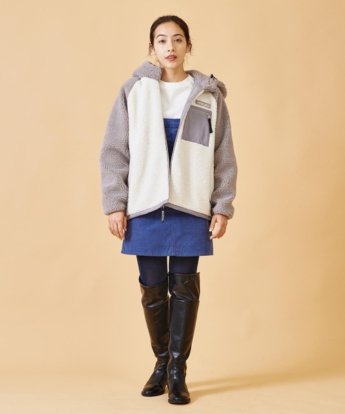 MILKFED.（ミルクフェド）の「BOA ZIP UP BICOLOR HOODED JACKET（ブルゾン・レディース・グレー/ベージュ・M/S）」の19枚目の写真