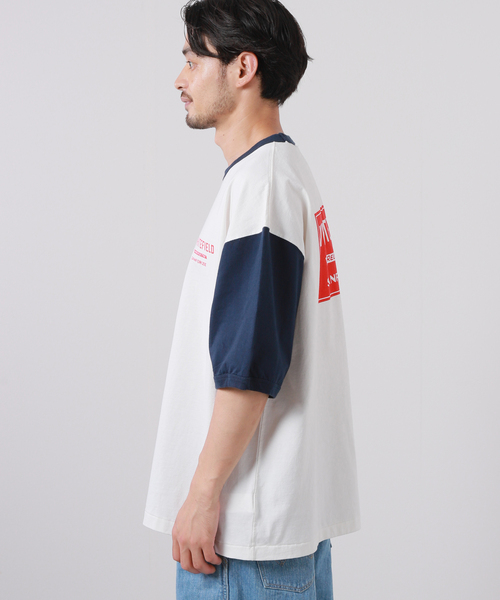 JOURNAL STANDARD(ジャーナルスタンダード)の「【WHITE FIELD/ホワイトフィールド】別注 ヴィンテージ トリミングTシャツ(Tシャツ/カットソー・メンズ・ネイビー/グリーン/ブルー系その他・MEDIUM/LARGE)」の9枚目の写真