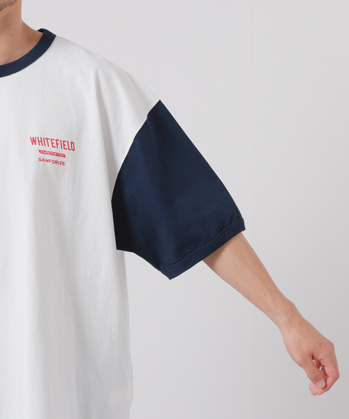 JOURNAL STANDARD(ジャーナルスタンダード)の「【WHITE FIELD/ホワイトフィールド】別注 ヴィンテージ トリミングTシャツ(Tシャツ/カットソー・メンズ・ネイビー/グリーン/ブルー系その他・MEDIUM/LARGE)」の13枚目の写真