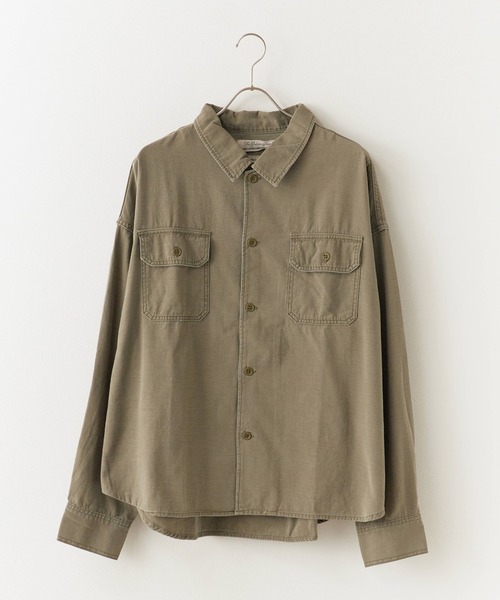 REMI RELIEF（レミレリーフ）の「REMI RELIEF/レミレリーフ ワイド ミリタリー 長袖シャツ (ヤシの木)（シャツ/ブラウス・メンズ・チャコールグレー/カーキ・XL/M/L/S）」の19枚目の写真