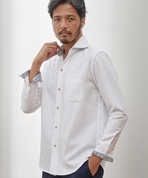 UNION STATION（ユニオンステーション）の「【EFFORTLESS】ヘリンボン柄カッタウェイシャツ/スキッパーシャツ（シャツ/ブラウス）」