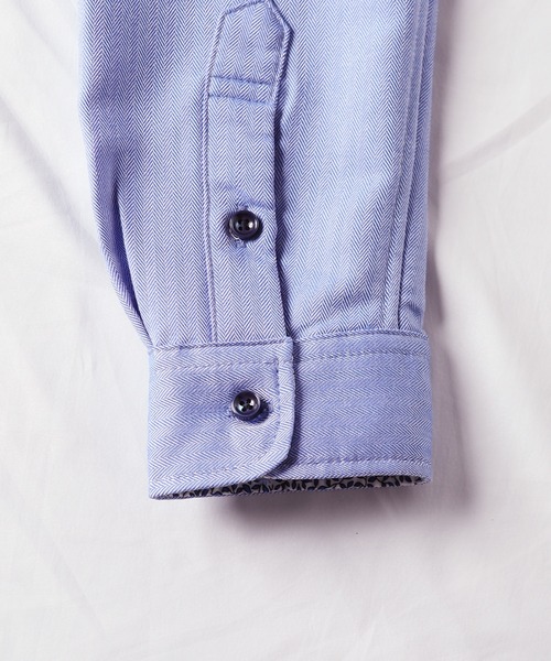 UNION STATION（ユニオンステーション）の「【EFFORTLESS】ヘリンボン柄カッタウェイシャツ/スキッパーシャツ（シャツ/ブラウス・メンズ・ホワイト/ブラック/ブルー・LL/M/L）」の11枚目の写真