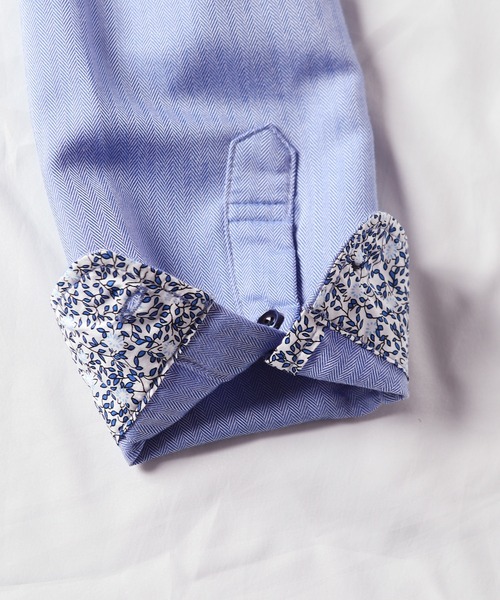 UNION STATION（ユニオンステーション）の「【EFFORTLESS】ヘリンボン柄カッタウェイシャツ/スキッパーシャツ（シャツ/ブラウス・メンズ・ホワイト/ブラック/ブルー・LL/M/L）」の13枚目の写真