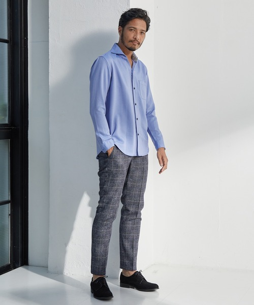 UNION STATION（ユニオンステーション）の「【EFFORTLESS】ヘリンボン柄カッタウェイシャツ/スキッパーシャツ（シャツ/ブラウス・メンズ・ホワイト/ブラック/ブルー・LL/M/L）」の17枚目の写真