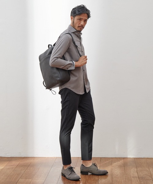 UNION STATION（ユニオンステーション）の「【EFFORTLESS】ヘリンボン柄カッタウェイシャツ/スキッパーシャツ（シャツ/ブラウス・メンズ・ホワイト/ブラック/ブルー・LL/M/L）」の16枚目の写真