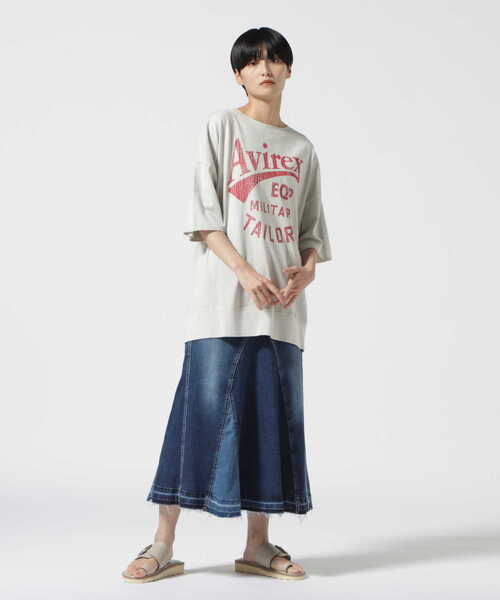 AVIREX（アヴィレックス）の「≪直営店限定≫PRODUCT DYEING VINTAGE T-SHIRT/ プロダクトダイヴィンテージＴシャツ（Tシャツ/カットソー・レディース・ライトグリーン/グレー系その他3/チャコール・F）」の20枚目の写真