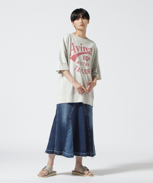 AVIREX（アヴィレックス）の「≪直営店限定≫PRODUCT DYEING VINTAGE T-SHIRT/ プロダクトダイヴィンテージＴシャツ（Tシャツ/カットソー・レディース・ライトグリーン/グレー系その他3/チャコール・F）」の12枚目の写真