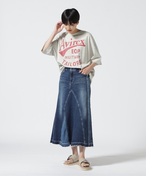 AVIREX（アヴィレックス）の「≪直営店限定≫PRODUCT DYEING VINTAGE T-SHIRT/ プロダクトダイヴィンテージＴシャツ（Tシャツ/カットソー・レディース・ライトグリーン/グレー系その他3/チャコール・F）」の13枚目の写真