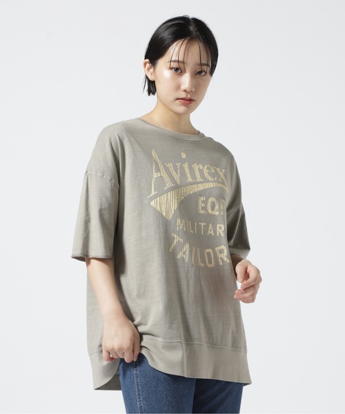 AVIREX（アヴィレックス）の「≪直営店限定≫PRODUCT DYEING VINTAGE T-SHIRT/ プロダクトダイヴィンテージＴシャツ（Tシャツ/カットソー・レディース・ライトグリーン/グレー系その他3/チャコール・F）」の14枚目の写真