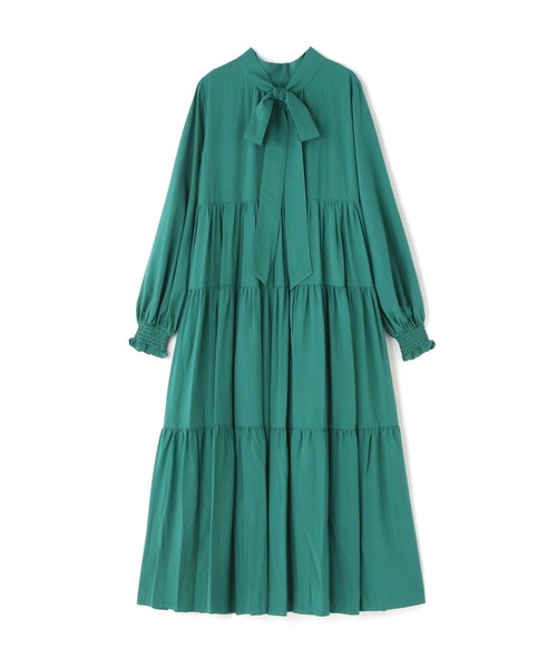 N.(N. Natural Beauty Basic)(エヌエヌナチュラルビューティーベーシック)の「【松井愛莉さん着用】◆前後2WAYリボンタイティアードワンピース(ワンピース・レディース・ブラック/ピンク/グリーン・MEDIUM)」の21枚目の写真