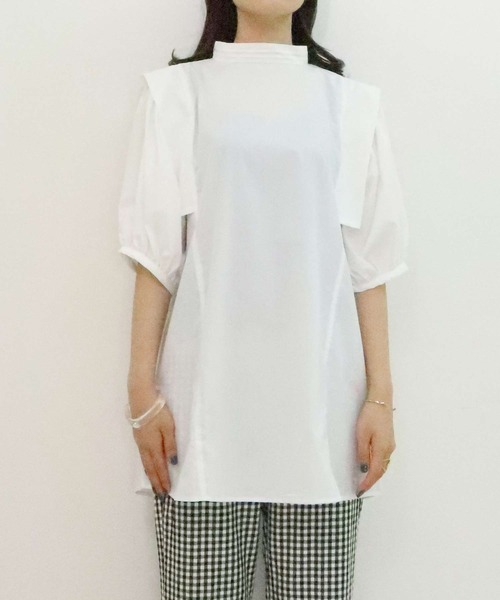 Isn't She?（イズントシー）の「ショルダータックボリュームスリーブブラウス（シャツ/ブラウス・レディース・ブラック/オフホワイト/パープル系・FREE）」の9枚目の写真