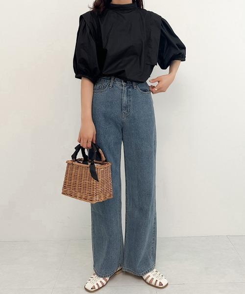 Isn't She?（イズントシー）の「ショルダータックボリュームスリーブブラウス（シャツ/ブラウス・レディース・ブラック/オフホワイト/パープル系・FREE）」の17枚目の写真