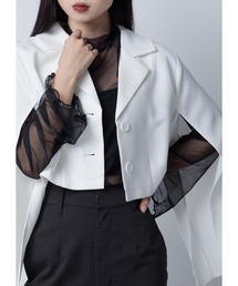 フレアスリーブシアートップス