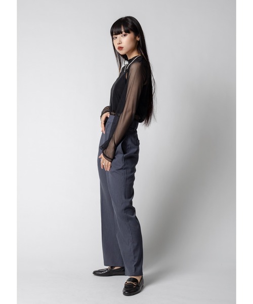 Adoon plain（アドーンプレーン）の「フレアスリーブシアートップス（シャツ/ブラウス・レディース・ブラック/ブルー/ブラック系その他・FREE）」の8枚目の写真