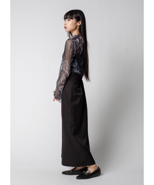 Adoon plain（アドーンプレーン）の「フレアスリーブシアートップス（シャツ/ブラウス・レディース・ブラック/ブルー/ブラック系その他・FREE）」の14枚目の写真