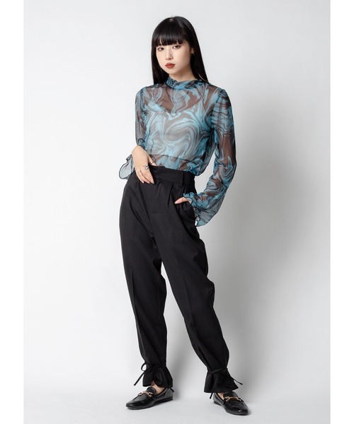 Adoon plain（アドーンプレーン）の「フレアスリーブシアートップス（シャツ/ブラウス・レディース・ブラック/ブルー/ブラック系その他・FREE）」の20枚目の写真