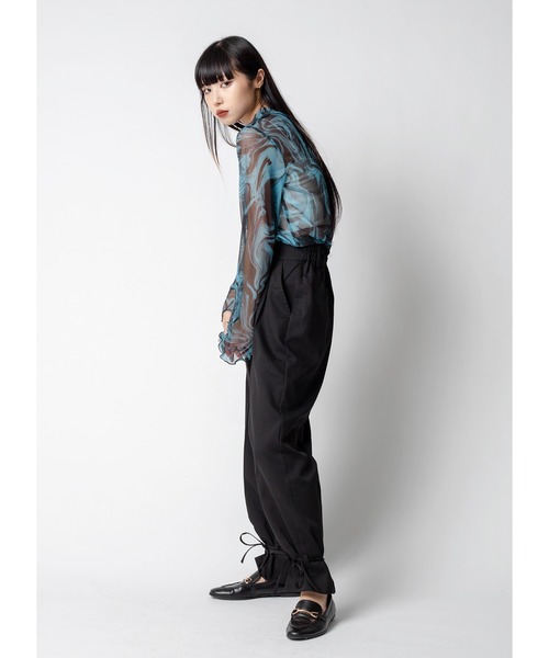 Adoon plain（アドーンプレーン）の「フレアスリーブシアートップス（シャツ/ブラウス・レディース・ブラック/ブルー/ブラック系その他・FREE）」の21枚目の写真