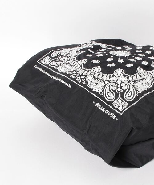 ボールアンドチェーン トライト 刺繍 コラボバッグ パンジー 黒