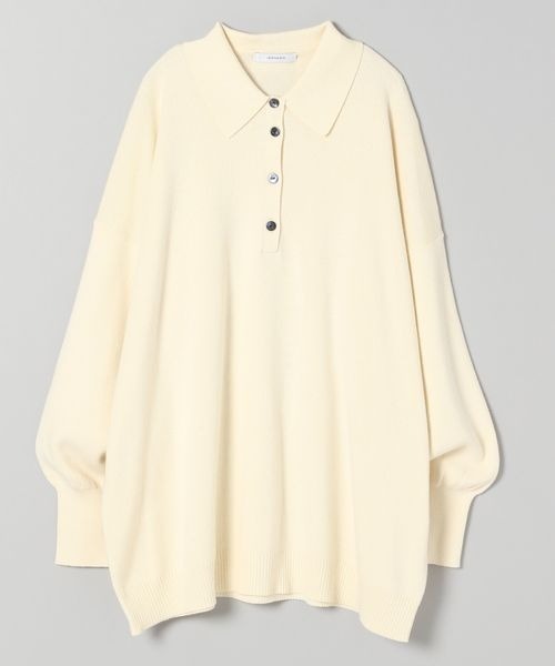 JEANASIS（ジーナシス）の「12Gコットンポロプルオーバー/150739（ニット/セーター・レディース・ブラック/オフホワイト/ブルー・FREE）」の2枚目の写真