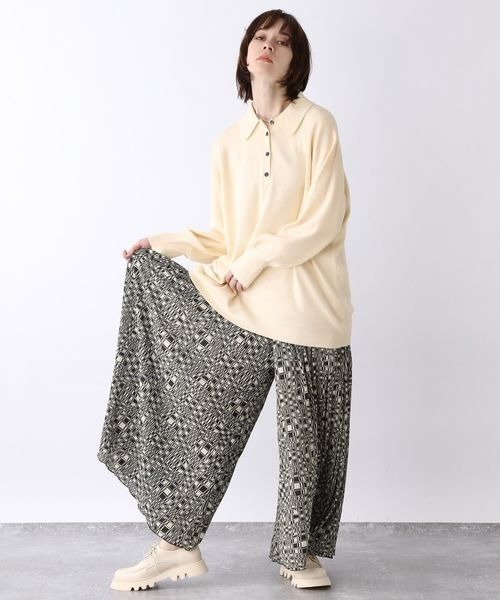 JEANASIS（ジーナシス）の「12Gコットンポロプルオーバー/150739（ニット/セーター・レディース・ブラック/オフホワイト/ブルー・FREE）」の13枚目の写真