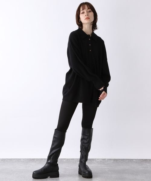 JEANASIS（ジーナシス）の「12Gコットンポロプルオーバー/150739（ニット/セーター・レディース・ブラック/オフホワイト/ブルー・FREE）」の20枚目の写真