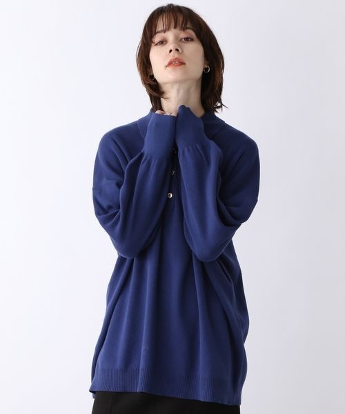 JEANASIS（ジーナシス）の「12Gコットンポロプルオーバー/150739（ニット/セーター・レディース・ブラック/オフホワイト/ブルー・FREE）」の14枚目の写真