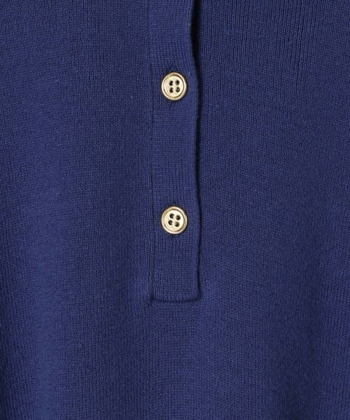 JEANASIS（ジーナシス）の「12Gコットンポロプルオーバー/150739（ニット/セーター・レディース・ブラック/オフホワイト/ブルー・FREE）」の8枚目の写真