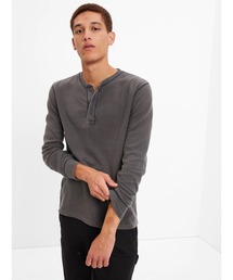 GAP | ワッフルニット ヘンリーネックTシャツ(Tシャツ/カットソー)