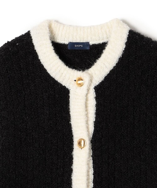 SHIPS（シップス）の「*ツイードニットカーディガン◆（カーディガン/ボレロ・レディース・ブラック/オフホワイト/ブラック系・ONE SIZE）」の7枚目の写真