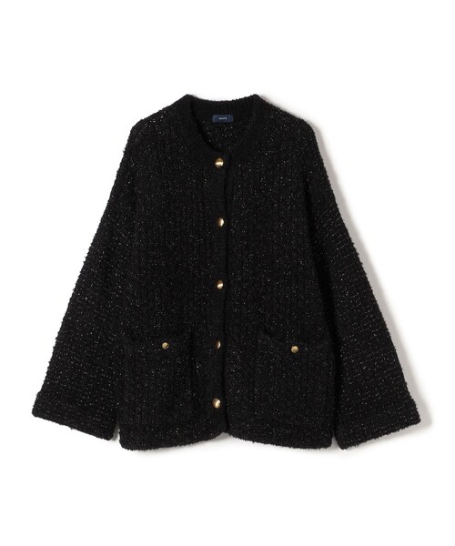 SHIPS（シップス）の「*ツイードニットカーディガン◆（カーディガン/ボレロ・レディース・ブラック/オフホワイト/ブラック系・ONE SIZE）」の12枚目の写真