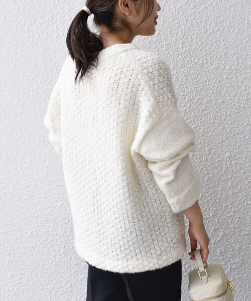 SHIPS（シップス）の「*ツイードニットカーディガン◆（カーディガン/ボレロ・レディース・ブラック/オフホワイト/ブラック系・ONE SIZE）」の16枚目の写真