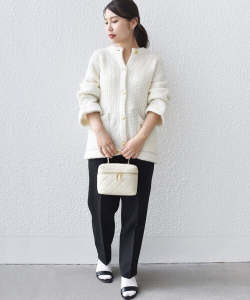 SHIPS（シップス）の「*ツイードニットカーディガン◆（カーディガン/ボレロ・レディース・ブラック/オフホワイト/ブラック系・ONE SIZE）」の19枚目の写真