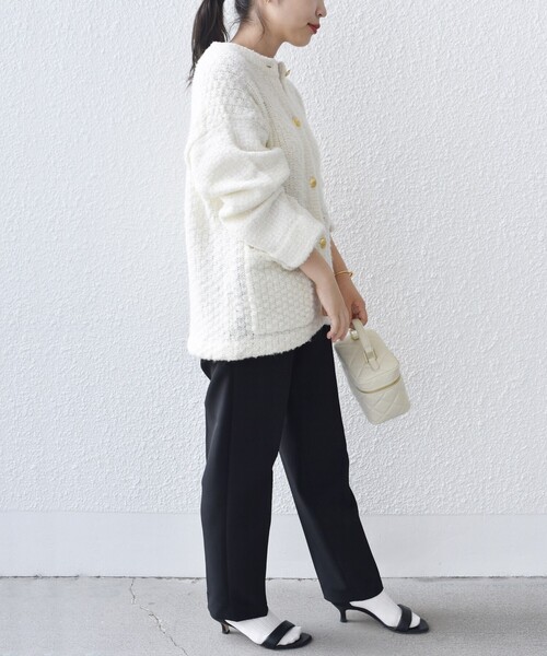 SHIPS（シップス）の「*ツイードニットカーディガン◆（カーディガン/ボレロ・レディース・ブラック/オフホワイト/ブラック系・ONE SIZE）」の21枚目の写真