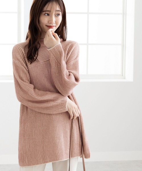 BELLUNA PLUS(ベルーナ)の「ストライプジャカード切替チュニック(チュニック・レディース・ピンク/セージグリーン/モカ/ホワイト×ブラック・LARGE/MEDIUM/X-LARGE)」の4枚目の写真