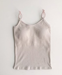 Q | カップ付き リブキャミ(キャミソール)