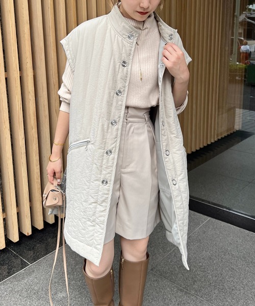 CAPRICIEUX LE'MAGE(カプリシューレマージュ)の「キルトベスト(ダウンベスト・レディース・ホワイト/グレイッシュベージュ・FREE)」の21枚目の写真