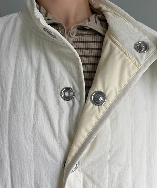 CAPRICIEUX LE'MAGE(カプリシューレマージュ)の「キルトベスト(ダウンベスト・レディース・ホワイト/グレイッシュベージュ・FREE)」の19枚目の写真