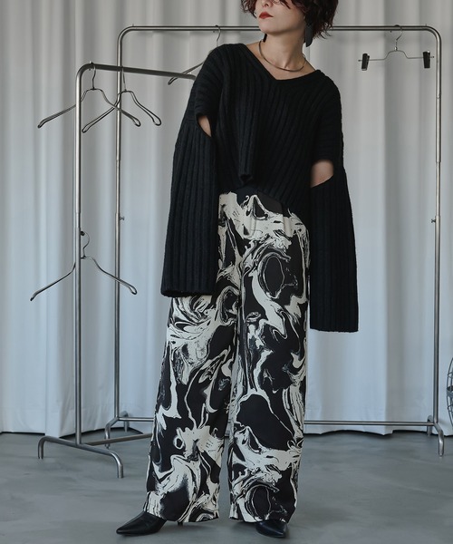 &g'aime（アンジェム）の「【&g’aime】マーブルプリントパンツ（その他パンツ・レディース・ネイビー/ブラウン・FREE）」の3枚目の写真