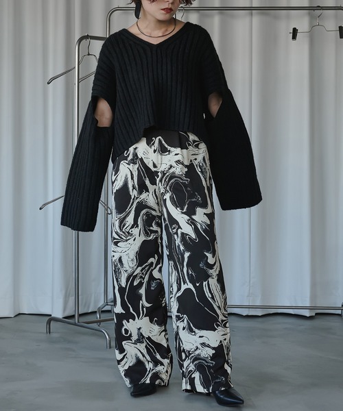 &g'aime（アンジェム）の「【&g’aime】マーブルプリントパンツ（その他パンツ・レディース・ネイビー/ブラウン・FREE）」の4枚目の写真