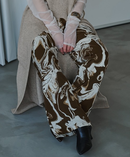 &g'aime（アンジェム）の「【&g’aime】マーブルプリントパンツ（その他パンツ・レディース・ネイビー/ブラウン・FREE）」の15枚目の写真