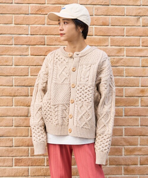 FREAK'S STORE（フリークスストア）の「フィッシャーマン2WAYショートカーディガン（カーディガン/ボレロ・レディース・ベージュ/ネイビー/オフホワイト・ﾌﾘ-）」の12枚目の写真