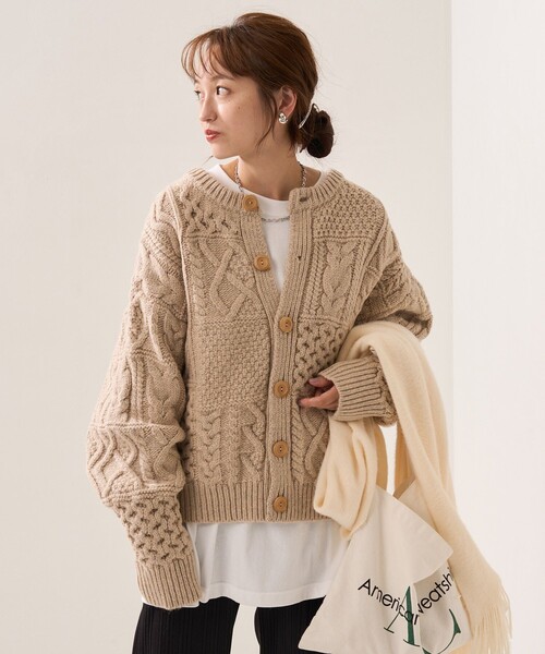 FREAK'S STORE（フリークスストア）の「フィッシャーマン2WAYショートカーディガン（カーディガン/ボレロ・レディース・ベージュ/ネイビー/オフホワイト・ﾌﾘ-）」の20枚目の写真