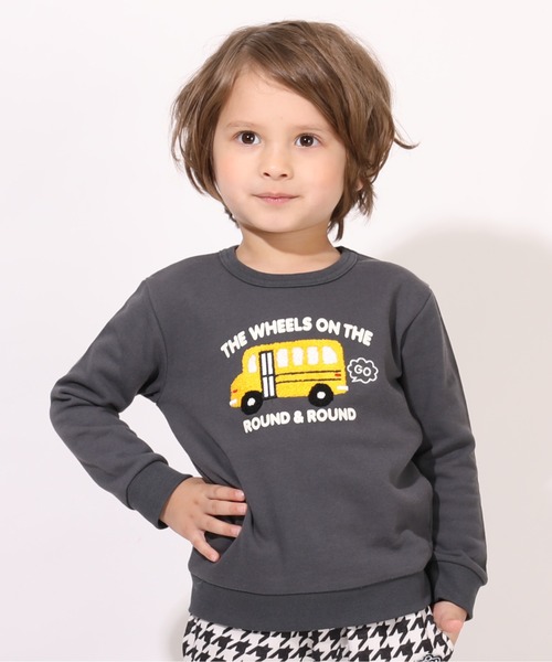 BABYDOLL（ベビードール）の「サガラトレーナー 7275K（スウェット・キッズ・ネイビー/アッシュグレー/チャコールグレー/グリーン/イエロー/モスグリーン/パープル/ベビーピンク/ブルー/ピンク/マスタード/バイオレット・90cm/100cm/110cm/120cm/130cm/140cm）」の2枚目の写真