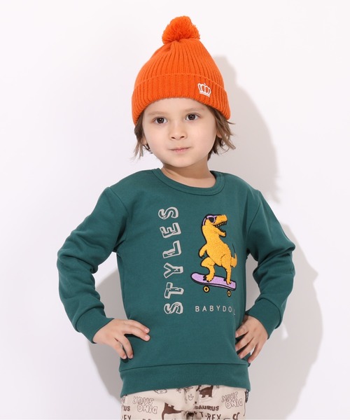 BABYDOLL（ベビードール）の「サガラトレーナー 7275K（スウェット・キッズ・ネイビー/アッシュグレー/チャコールグレー/グリーン/イエロー/モスグリーン/パープル/ベビーピンク/ブルー/ピンク/マスタード/バイオレット・90cm/100cm/110cm/120cm/130cm/140cm）」の4枚目の写真