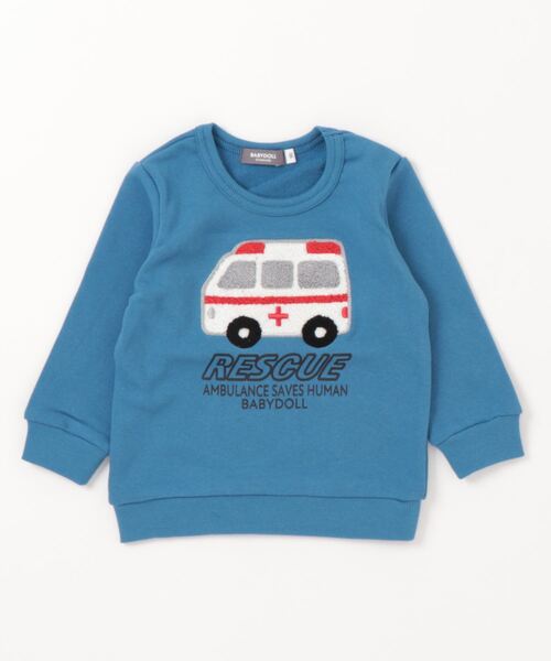 BABYDOLL（ベビードール）の「サガラトレーナー 7275K（スウェット・キッズ・ネイビー/アッシュグレー/チャコールグレー/グリーン/イエロー/モスグリーン/パープル/ベビーピンク/ブルー/ピンク/マスタード/バイオレット・90cm/100cm/110cm/120cm/130cm/140cm）」の13枚目の写真