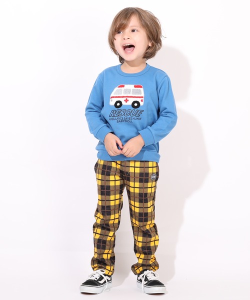 BABYDOLL（ベビードール）の「サガラトレーナー 7275K（スウェット・キッズ・ネイビー/アッシュグレー/チャコールグレー/グリーン/イエロー/モスグリーン/パープル/ベビーピンク/ブルー/ピンク/マスタード/バイオレット・90cm/100cm/110cm/120cm/130cm/140cm）」の16枚目の写真