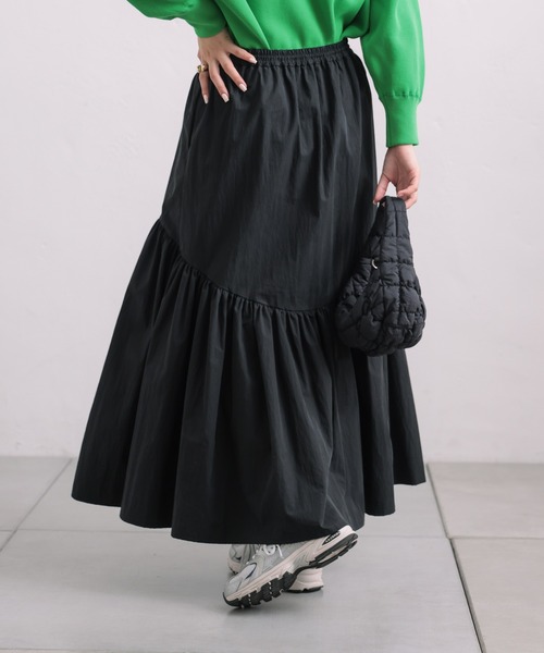 CIAOPANIC TYPY（チャオパニックティピー）の「【お気に入り数3.1万人突破】【WEB限定】ドロストギャザーボリュームスカート（スカート・レディース・ホワイト/ブラック/ブラウン/スカイブルー・ONE SIZE）」の10枚目の写真